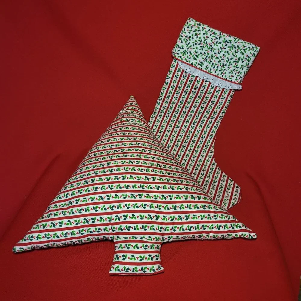 Christmas Pillow and Stocking Set of 4